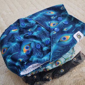 "Proud Peacocks" - Three Reusable Cloth Diapers